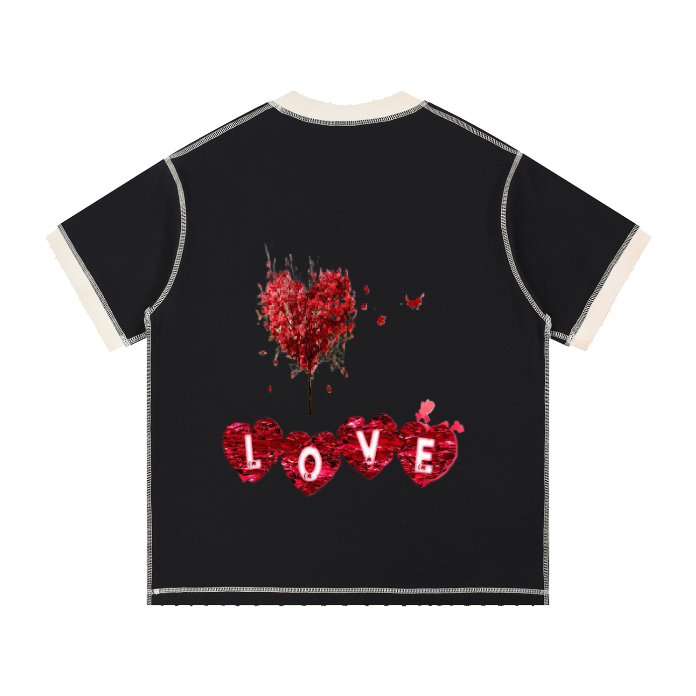 Contrast-Stitched Cotton  T-Shirt