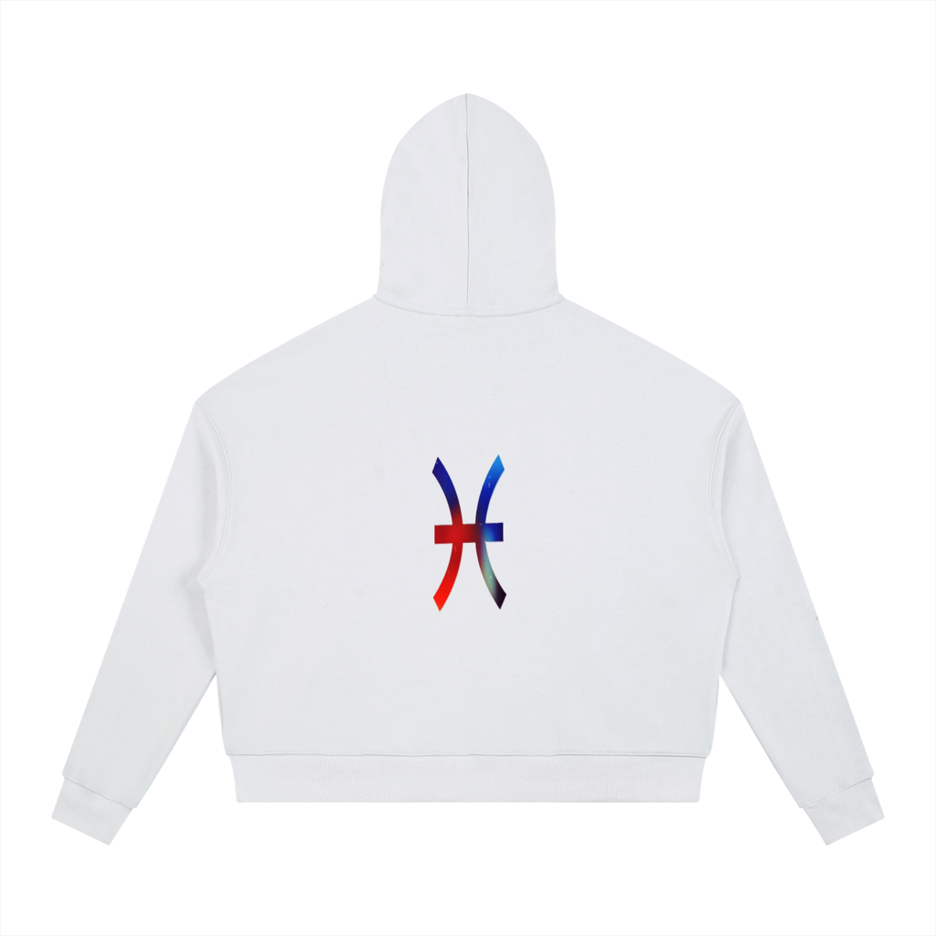 Contrast Drawstring pisces Hoodie