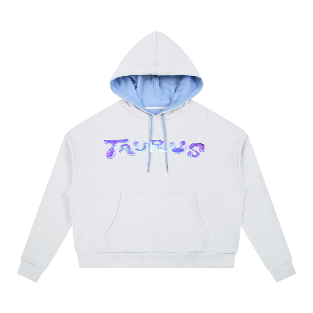 Contrast Drawstring Taurus  Hoodie