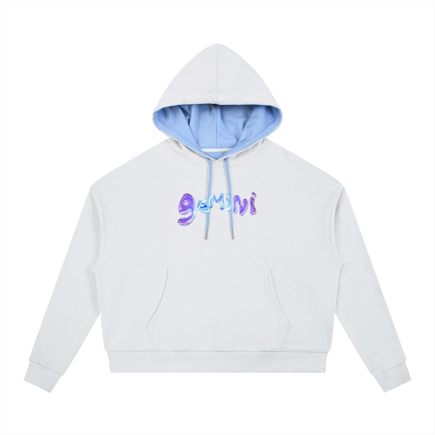 Contrast Drawstring gemini  Hoodie