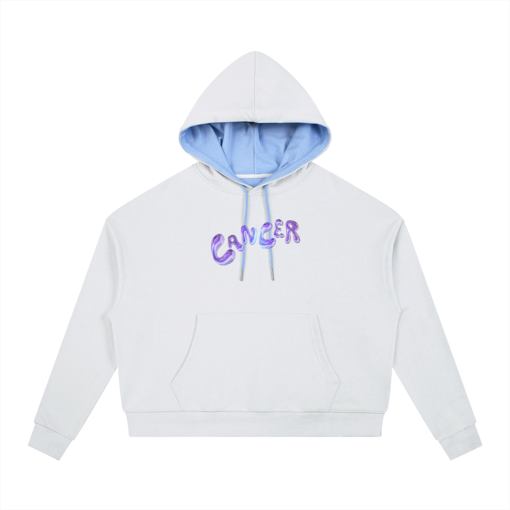 Contrast Drawstring cancer Hoodie