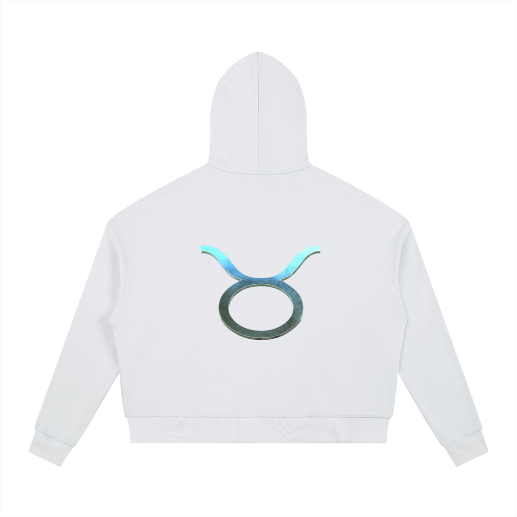 Contrast Drawstring Taurus  Hoodie
